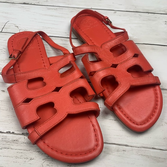 coral orange sandals